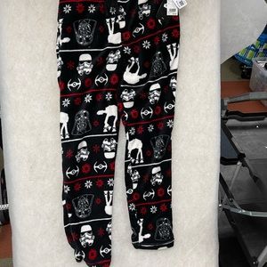 Star Wars PJs bottoms 100% soft polyester. Size large black/white/red